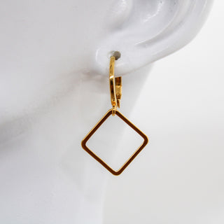 Mismatched Square Circle Hoop Earrings